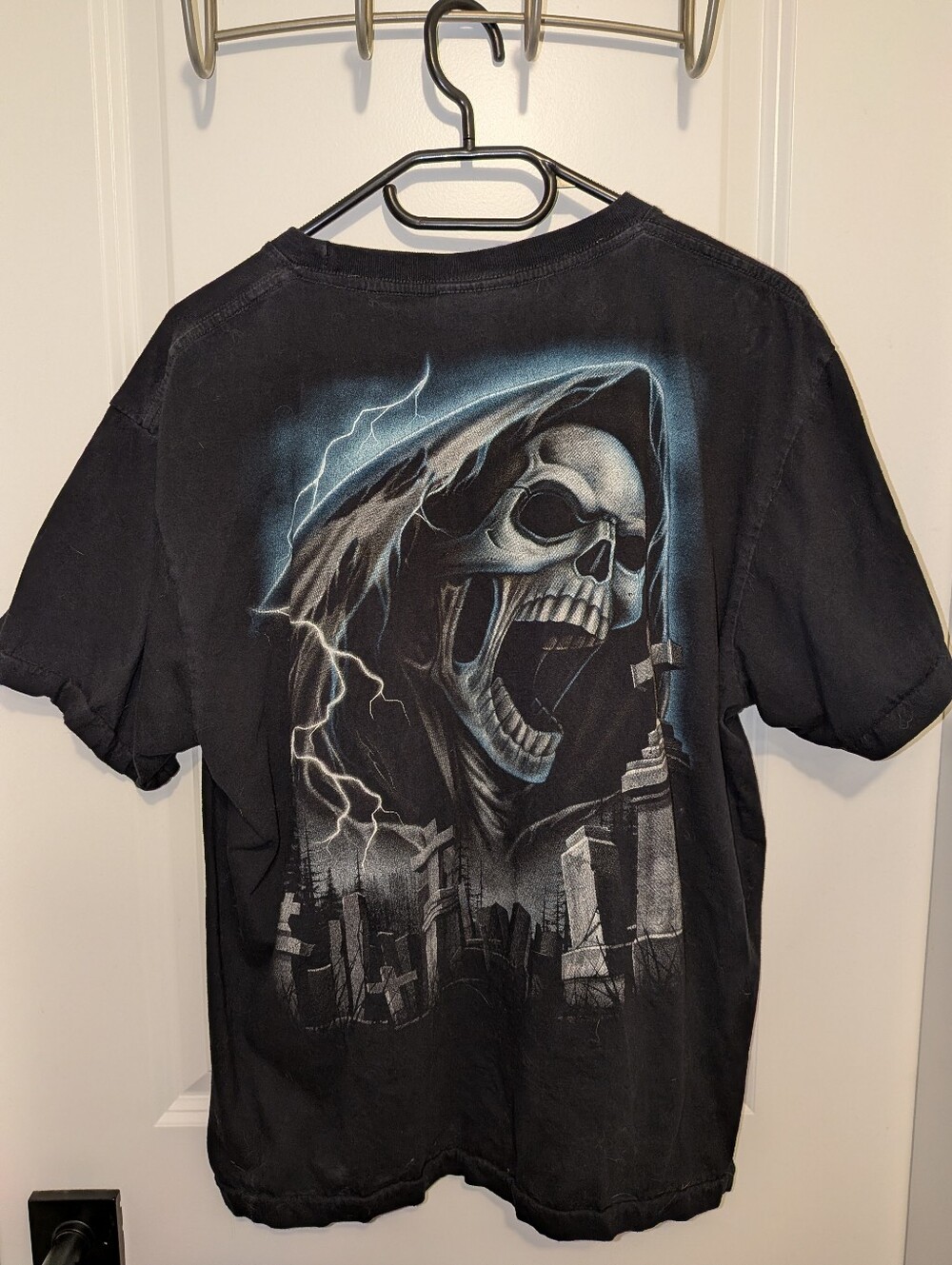 Men's Black Graphic Reaper Short Sleeve T-Shirt - Picture 5 of 5